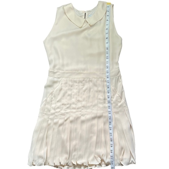 NWT Lovers & Friends Sophistication Cream Collared Pleated Mini Dress sz S - Picture 12 of 16
